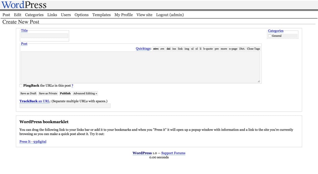 Toutes les versions de WordPress de 2004 à 2015 sous forme de timeline